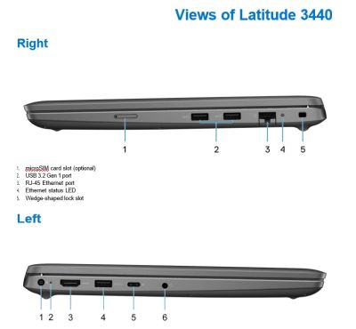 Dell Latitude 3440- Intel Core i5-1235U-08-512G-Win 11 Home-1Y (L3440-I51235U-8G512G)