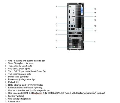 PC Optiplex 7010SFF Plus, I7-13700, 8G, 256SSD, 3Y