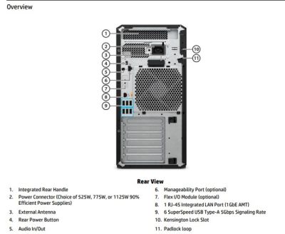 Workstation HP Z4 Tower G5 W3-2435,32G, 512Gb, Linux (57K36AV)