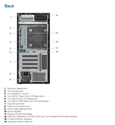 Precision 3660 Tower i713700-16G(2x8), 256+1TB, T400(4G) (42PT3660D21)